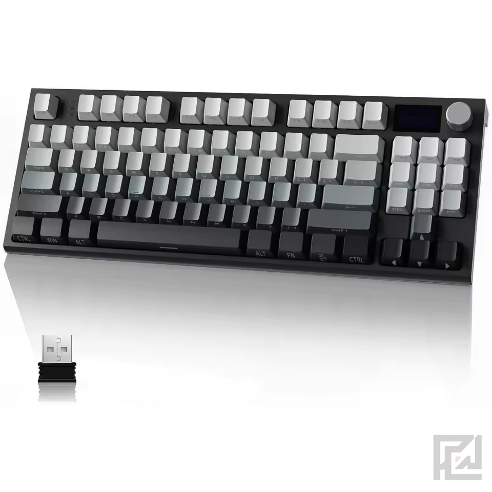 Tri-Mode Wireless Gasket Mechanical Keyboard — Hot-Swap RGB TKL with Smart Screen & CNC Knob
