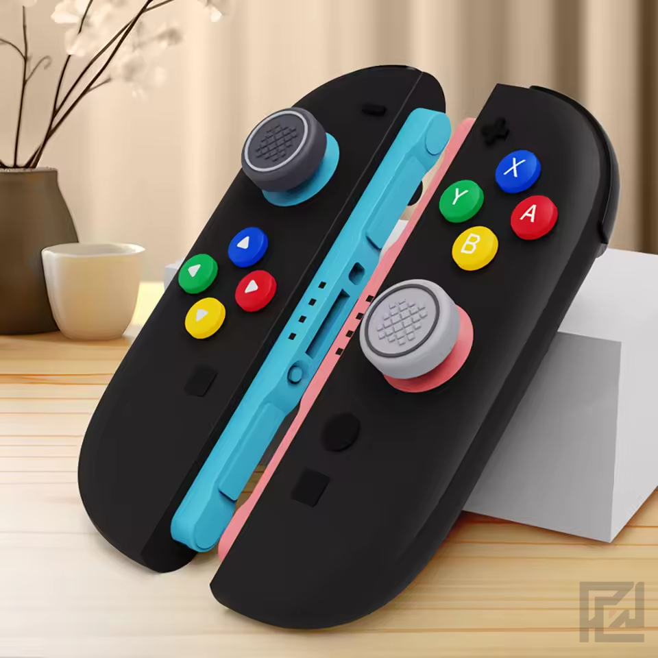 Cute Circle D-Pad Silicone Thumb Grip & ABXY Button Cap Set for Nintendo Switch / Switch 2